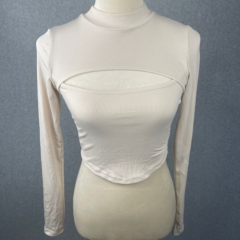 Shein Cut Off Front Long Sleeve Size Small